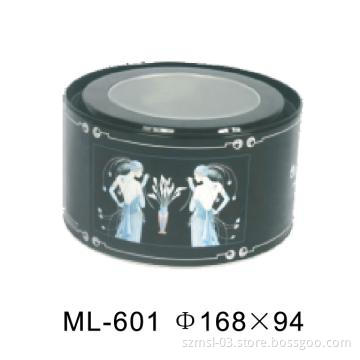 round  cake tin box with PVC window